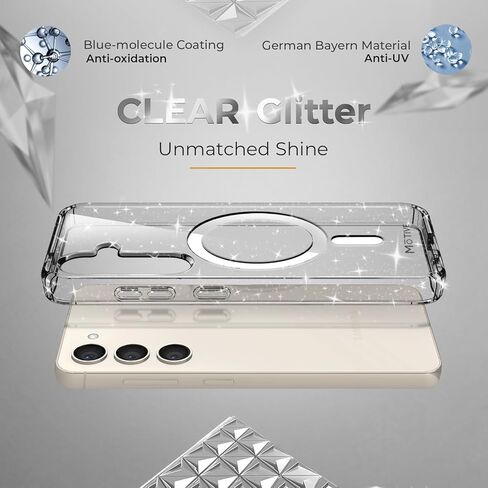 الدافع مصمم لجراب Samsung Galaxy s24 Plus، جراب شفاف مغناطيسي متوافق مع MagSafe، غطاء نحيف، تم اختباره ضد السقوط، جراب s24 Plus مقاوم للصدمات 6.6 بوصة | شفاف لامع in Kuwait