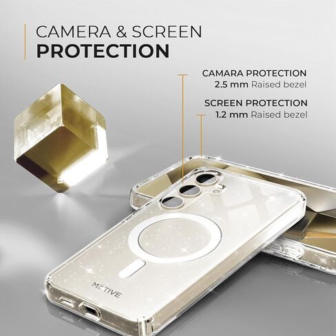 الدافع مصمم لجراب Samsung Galaxy s24 Plus، جراب شفاف مغناطيسي متوافق مع MagSafe، غطاء نحيف، تم اختباره ضد السقوط، جراب s24 Plus مقاوم للصدمات 6.6 بوصة | شفاف لامع in Kuwait