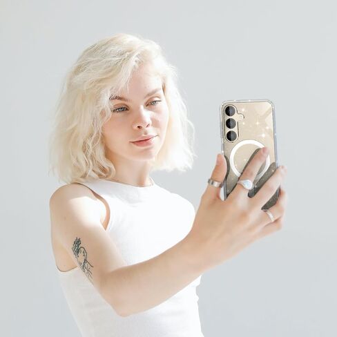 الدافع مصمم لجراب Samsung Galaxy s24 Plus، جراب شفاف مغناطيسي متوافق مع MagSafe، غطاء نحيف، تم اختباره ضد السقوط، جراب s24 Plus مقاوم للصدمات 6.6 بوصة | شفاف لامع in Kuwait