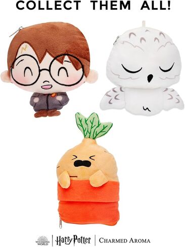 Harry Potter™ Reversible Jewelry Plush Pouch cute small travel storage case jewelry make up airpod charging cable accessories key cosmetic bag with zipper | Gift for Women, Girlfriend (Hedwig) in Kuwait