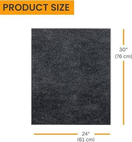 بساط فضلات القطط، يحتوي على فوضى من الصندوق لتنظيف الأرضيات، مقاوم للبول، ناعم على أقدام القطط، قابل للغسل/مقاوم للماء، قابل للغسل في الغسالة (60.96 سم × 76.2 سم، رمادي) in Kuwait