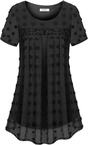 MOQIVGI Womens Fashion Sexy Casual Blouses Scoop Neck Dressy Elegant Tops in Kuwait