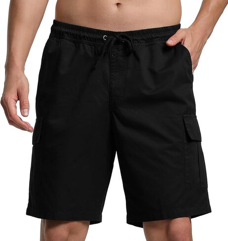 Bellnorth Men's Cargo Shorts Casual Elastic Waist Big and Tall Fit Outdoor Work Shorts in Saudi Arabia