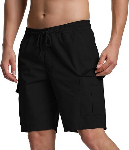 Bellnorth Men's Cargo Shorts Casual Elastic Waist Big and Tall Fit Outdoor Work Shorts in Saudi Arabia