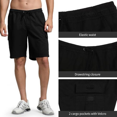 Bellnorth Men's Cargo Shorts Casual Elastic Waist Big and Tall Fit Outdoor Work Shorts in Saudi Arabia