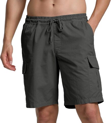 Bellnorth Men's Cargo Shorts Casual Elastic Waist Big and Tall Fit Outdoor Work Shorts in Saudi Arabia