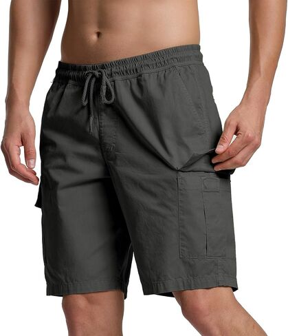 Bellnorth Men's Cargo Shorts Casual Elastic Waist Big and Tall Fit Outdoor Work Shorts in Saudi Arabia