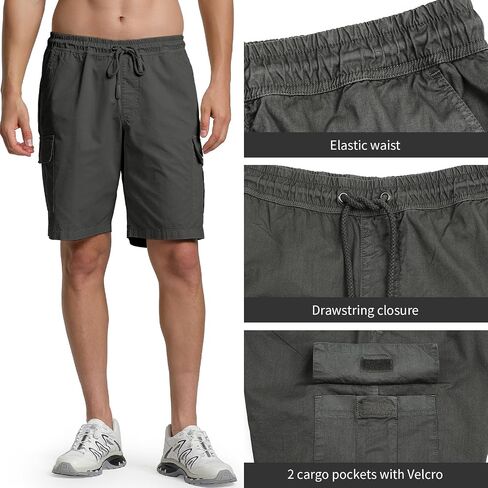 Bellnorth Men's Cargo Shorts Casual Elastic Waist Big and Tall Fit Outdoor Work Shorts in Saudi Arabia
