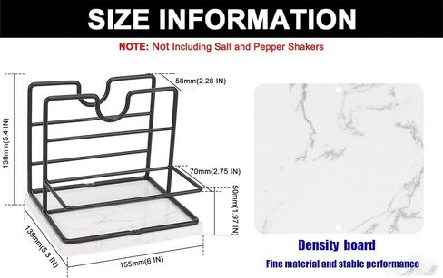 Napkin Holder, Metal Napkin Holder Modern Napkin Dispenser for Table Kitchen Countertop, Not Including Salt and Pepper Shakers (Wooden Base, Black) in Saudi Arabia