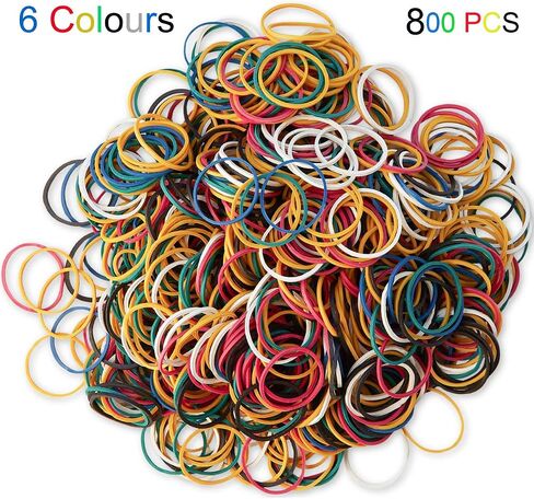 AMUU rubber bands 800 Pcs 2.5cm 1" Small Rubber Bands 6 colors Assorted Mixed Rainbow Colorful Rubber Bands for Office School Home Strong Elastic Band Loop Office Supplies in Saudi Arabia