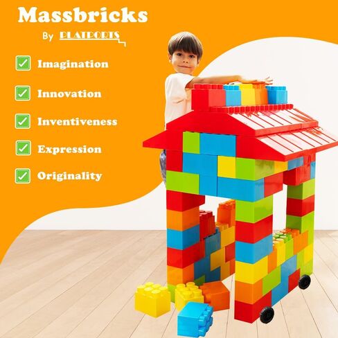 Giant Plastic Blocks Jumbo, Big Blocks, Jumbo Blocks, Big Building Blocks Jumbo, Giant Blocks, Huge Blocks, Jumbo Building Blocks, 86 Pieces Large Blocks for Kids Ages 1 to 8 86 pcs blocks with wheels in Saudi Arabia