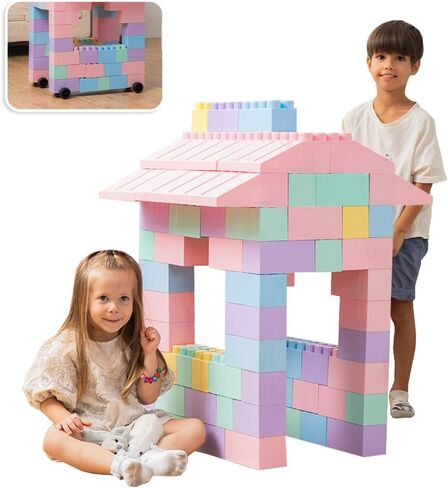 Giant Plastic Blocks Jumbo, Big Blocks, Jumbo Blocks, Big Building Blocks Jumbo, Giant Blocks, Huge Blocks, Jumbo Building Blocks, 86 Pieces Large Blocks for Kids Ages 1 to 8 86 pcs blocks with wheels in Saudi Arabia