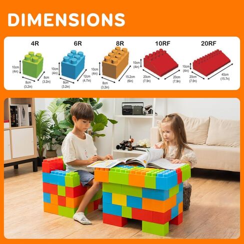 Giant Plastic Blocks Jumbo, Big Blocks, Jumbo Blocks, Big Building Blocks Jumbo, Giant Blocks, Huge Blocks, Jumbo Building Blocks, 86 Pieces Large Blocks for Kids Ages 1 to 8 86 pcs blocks with wheels in Saudi Arabia