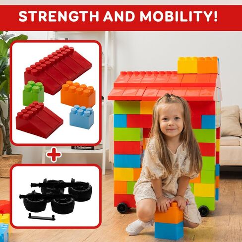Giant Plastic Blocks Jumbo, Big Blocks, Jumbo Blocks, Big Building Blocks Jumbo, Giant Blocks, Huge Blocks, Jumbo Building Blocks, 86 Pieces Large Blocks for Kids Ages 1 to 8 86 pcs blocks with wheels in Saudi Arabia