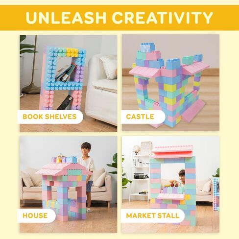 Giant Plastic Blocks Jumbo, Big Blocks, Jumbo Blocks, Big Building Blocks Jumbo, Giant Blocks, Huge Blocks, Jumbo Building Blocks, 86 Pieces Large Blocks for Kids Ages 1 to 8 86 pcs blocks with wheels in Saudi Arabia