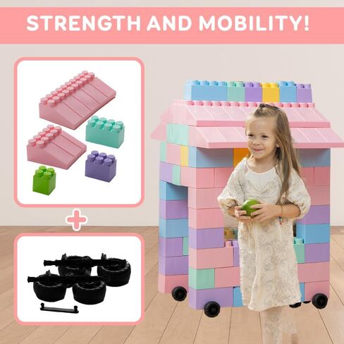 Giant Plastic Blocks Jumbo, Big Blocks, Jumbo Blocks, Big Building Blocks Jumbo, Giant Blocks, Huge Blocks, Jumbo Building Blocks, 86 Pieces Large Blocks for Kids Ages 1 to 8 86 pcs blocks with wheels in Saudi Arabia