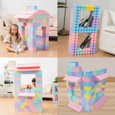 Giant Plastic Blocks Jumbo, Big Blocks, Jumbo Blocks, Big Building Blocks Jumbo, Giant Blocks, Huge Blocks, Jumbo Building Blocks, 86 Pieces Large Blocks for Kids Ages 1 to 8 86 pcs blocks with wheels in Saudi Arabia