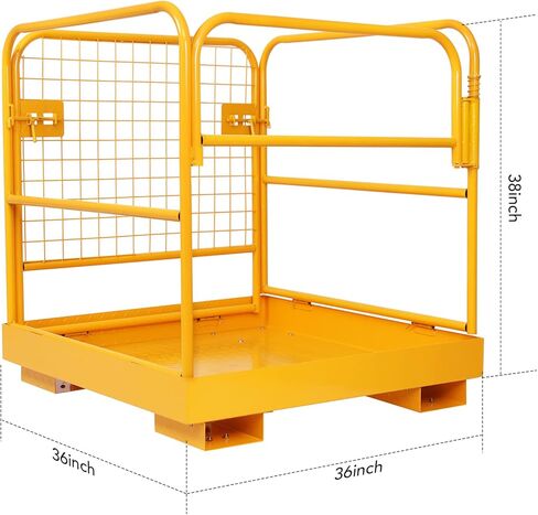 رافعة شوكية ذات قفص أمان للرافعة الشوكية مقاس 36 بوصة × 36 بوصة، رافعة شوكية ذات منصة عمل قابلة للطي شديدة التحمل in Kuwait