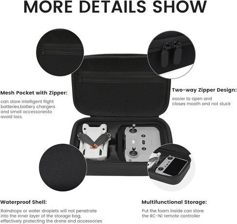 SKYWARDTEL Carrying Case for DJI Mini 3, Hard Shell Travel Carrying case Compatible with DJI Mini 3 Pro, DJI RC 2/DJI RC-N2 Remote Controller & Accessories (MINI 3 PRO) in Saudi Arabia