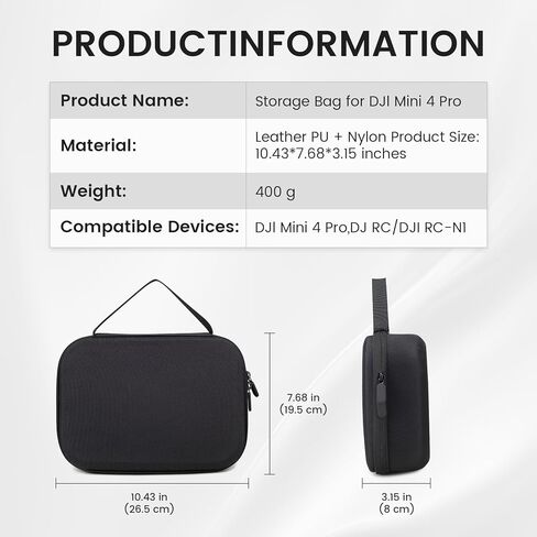 SKYWARDTEL Carrying Case for DJI Mini 3, Hard Shell Travel Carrying case Compatible with DJI Mini 3 Pro, DJI RC 2/DJI RC-N2 Remote Controller & Accessories (MINI 3 PRO) in Saudi Arabia