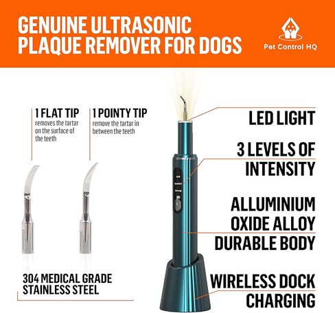 مزيل لويحات أسنان الكلاب من HQ للتحكم في الحيوانات الأليفة - مبيضة أسنان بالموجات فوق الصوتية منخفضة الضوضاء - منظف كهربائي لأسنان الجير للكلاب in Kuwait