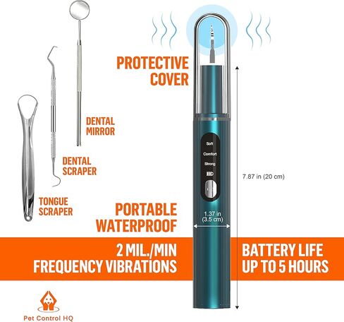 مزيل لويحات أسنان الكلاب من HQ للتحكم في الحيوانات الأليفة - مبيضة أسنان بالموجات فوق الصوتية منخفضة الضوضاء - منظف كهربائي لأسنان الجير للكلاب in Kuwait