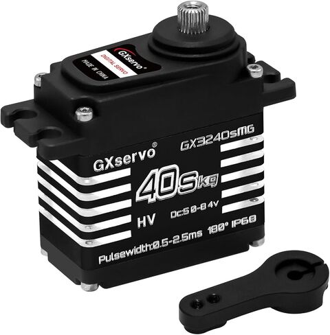 Hobby Fans RC Digital Servo, IP68 Waterproof 40KG Metal Gear Servo High Torque Servo with 25T Servo Horn for 1/12 1/10 1/8 RC Car RC Crawler Robot Boat in Kuwait