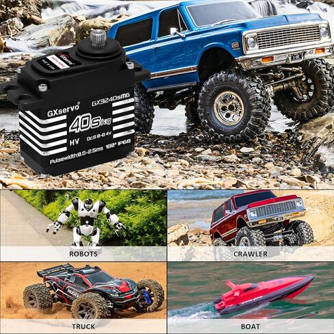 Hobby Fans RC Digital Servo, IP68 Waterproof 40KG Metal Gear Servo High Torque Servo with 25T Servo Horn for 1/12 1/10 1/8 RC Car RC Crawler Robot Boat in Kuwait