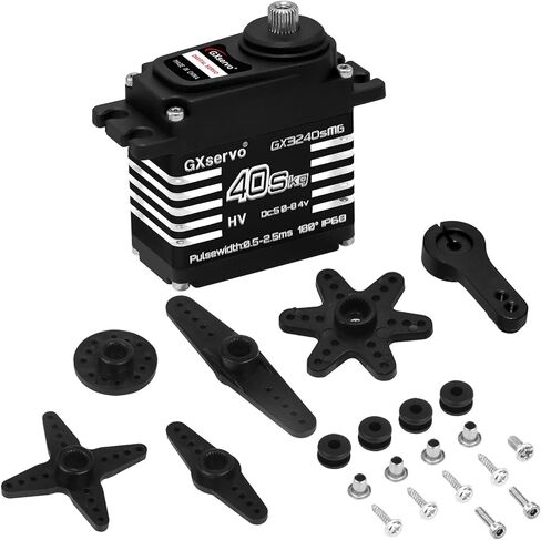 Hobby Fans RC Digital Servo, IP68 Waterproof 40KG Metal Gear Servo High Torque Servo with 25T Servo Horn for 1/12 1/10 1/8 RC Car RC Crawler Robot Boat in Kuwait