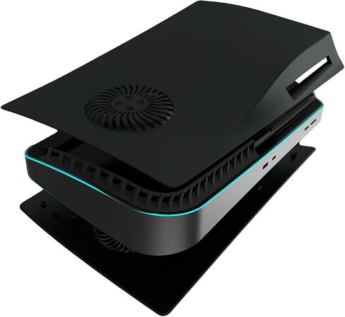 BFKDKG PS5 غطاء حماية لوحدة التحكم بفتحة تهوية للتبريد إصدار قرص PS5 بديل للوحة الجانبية PS5 ملحقات صلبة مقاومة للصدمات ومضادة للخدش والغبار ABS حافظة سوداء in Saudi Arabia