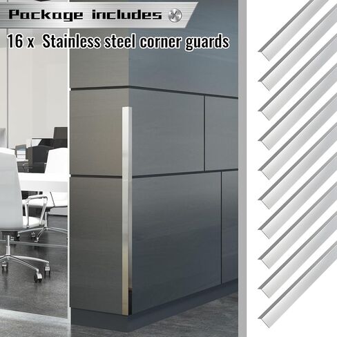 Therwen 4 Pieces Stainless Steel Corner Guards Corner Protector Metal Wall Corner Guard Wall Protection (0.5 x 0.5 x 36 Inch) in Saudi Arabia