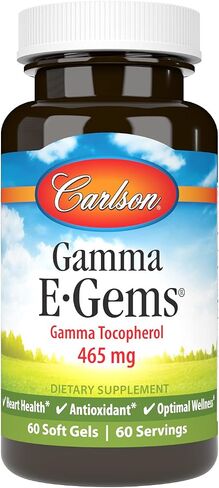 Carlson - Gamma E-Gems, Gamma Tocopherol 465 mg, Heart Health & Optimal Wellness, Antioxidant, 60 Soft gels in Saudi Arabia
