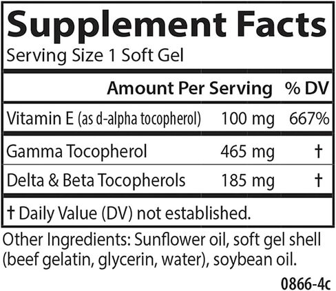 Carlson - Gamma E-Gems, Gamma Tocopherol 465 mg, Heart Health & Optimal Wellness, Antioxidant, 60 Soft gels in Saudi Arabia