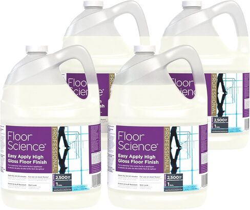 Diversey CBD540410 Floor Science Premium High Gloss Floor Finish, 1 Gallon - Covers up to 2,500 SQ FT (4 Pack) in Saudi Arabia