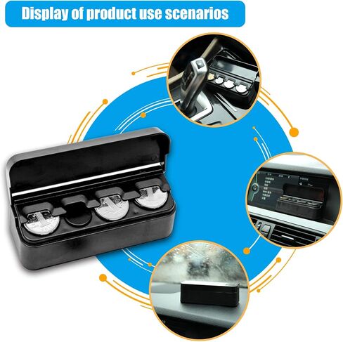 Ajxn 1 PC Coin Holder for Car, Portable Mini Change Storage Box, Coin Organizer, Portable Coin Storage, Car Interior Accessories, Suitable for Most Car and Trucks (Black) in Saudi Arabia