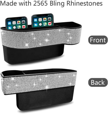 KONGDY Bling Car Seat Pocket Driver's Console Side Organizer Auto Gap Filler Car Seat Storage Box with Cup Holder for Car Interior Accessories Cellphone Wallet in Saudi Arabia