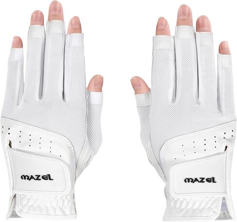 MAZEL Women's Fingerless Golf Gloves One Pair Open-Finger Design,Breathable Hot Wet Weather Sweat-Absorbing,Fit Size S M L XL in Saudi Arabia