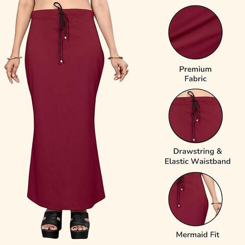 Smizzy Lycra Adjustable Indian Saree Shapewear for Women Petticoat Smooth Curve Peticote Innerwear for Ladies in Kuwait