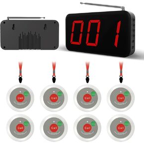 نظام جرس الاتصال اللاسلكي - 1000 قدم، 8 أزرار تنبيه للطوارئ لكبار السن، جهاز النداء لمقدمي الرعاية مع جهاز استقبال واحد للعرض لمكتب الطبيب والعيادة ومحطة الممرضات والمنزل بمساعدة المستشفى in Kuwait