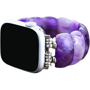 سوار ساعة كيب ديابلو الذكية للنساء - حزام مصنوع يدويًا من الأحجار الكريمة - متوافق مع وجوه التفاح مقاس 38 مم - 45 مم in Kuwait