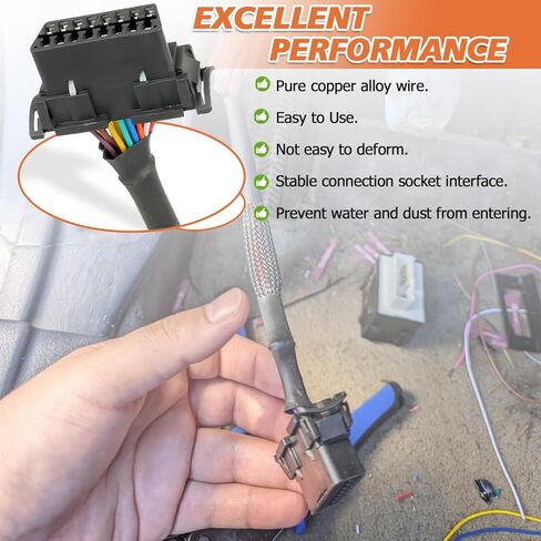 OBD2 J1962 Female to Open Pigtail Cable, OBDII Port Extension Cable with Underdash Mount Bracket 1FT/30CM in Saudi Arabia