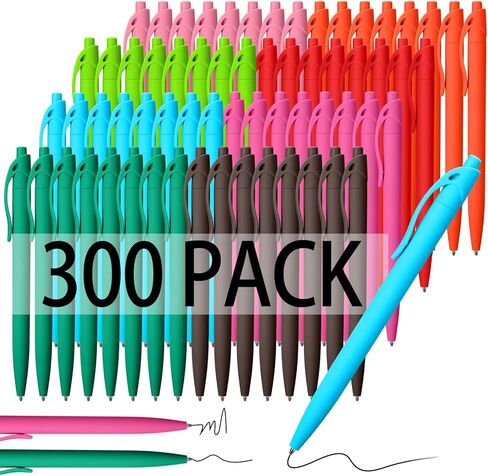 Fulmoon 300 Pcs Black Ink Pens Bulk 1.0 mm Medium Point Retractable Click Ballpoint Pens Smooth Ink for School Office Back to School Supplies(Black) in Saudi Arabia