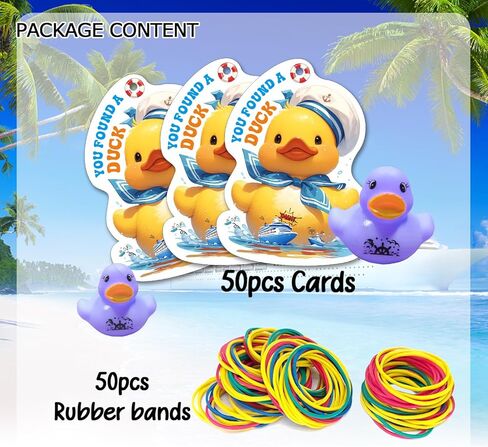 Duck Tags, Cruising Rubber Duck Tags, Duck Tags for Cruising, Ducking Games Card, 35 Cards, 35 Rubber Bands, 3 x 3 Inches, Life Preserver Ring Shape Design Duck Tags - ConQuackulations (2 Colors) in Kuwait