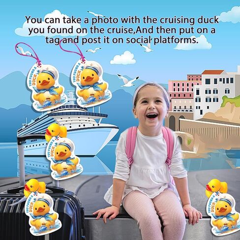 Duck Tags, Cruising Rubber Duck Tags, Duck Tags for Cruising, Ducking Games Card, 35 Cards, 35 Rubber Bands, 3 x 3 Inches, Life Preserver Ring Shape Design Duck Tags - ConQuackulations (2 Colors) in Kuwait