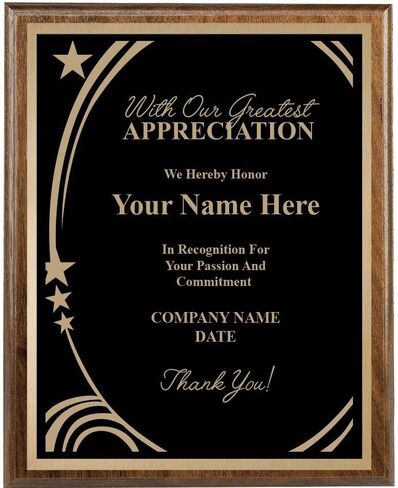 Recognition Plaque, 8x10 Custom Engraved Above and Beyond Plaque Award Prime in Saudi Arabia