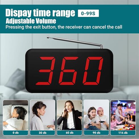 نظام جرس الاتصال اللاسلكي - 1000 قدم، 8 أزرار تنبيه للطوارئ لكبار السن، جهاز النداء لمقدمي الرعاية مع جهاز استقبال واحد للعرض لمكتب الطبيب والعيادة ومحطة الممرضات والمنزل بمساعدة المستشفى in Kuwait