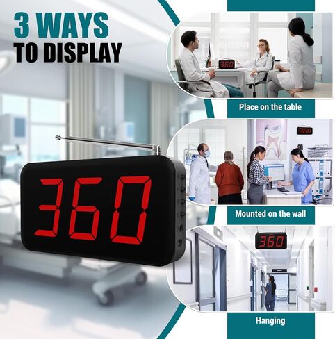 نظام جرس الاتصال اللاسلكي - 1000 قدم، 8 أزرار تنبيه للطوارئ لكبار السن، جهاز النداء لمقدمي الرعاية مع جهاز استقبال واحد للعرض لمكتب الطبيب والعيادة ومحطة الممرضات والمنزل بمساعدة المستشفى in Kuwait