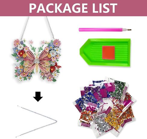 Eiflow DIY Hanging Diamond Art Kit US Flag, Acrylic Board Diamonds Painting Butterfly Ornament Pendant Box Kit in Saudi Arabia
