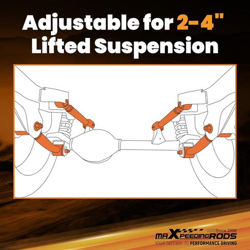 maXpeedingrods Rear Control Arm& Track Bar 2-4" Lift Leveling Kit for Toyota 4-Runner/Toyota FJ Cruiser 2003-2009, Adjustable Upper Lower Control Arm in Saudi Arabia