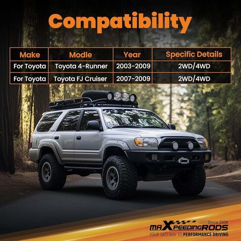 maXpeedingrods Rear Control Arm& Track Bar 2-4" Lift Leveling Kit for Toyota 4-Runner/Toyota FJ Cruiser 2003-2009, Adjustable Upper Lower Control Arm in Saudi Arabia